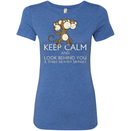 T-Shirts Vintage Royal / Small Keep Calm & Look Behind You A Three Headed Monkey Women's Triblend T-Shirt