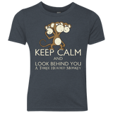 T-Shirts Vintage Navy / YXS Keep Calm & Look Behind You A Three Headed Monkey Youth Triblend T-Shirt