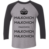 T-Shirts Premium Heather/ Vintage Black / X-Small Keep Calm Malkovich Men's Triblend 3/4 Sleeve