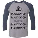 T-Shirts Premium Heather/ Vintage Navy / X-Small Keep Calm Malkovich Men's Triblend 3/4 Sleeve