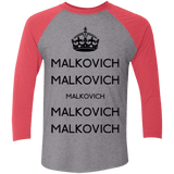 T-Shirts Premium Heather/ Vintage Red / X-Small Keep Calm Malkovich Men's Triblend 3/4 Sleeve