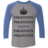 T-Shirts Premium Heather/ Vintage Royal / X-Small Keep Calm Malkovich Men's Triblend 3/4 Sleeve