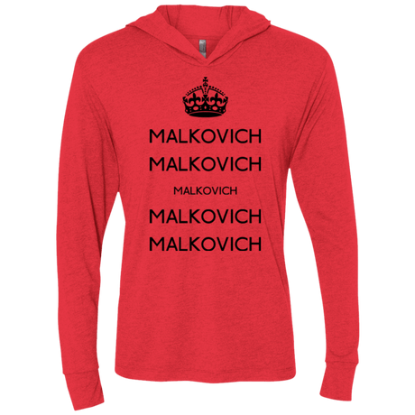 T-Shirts Vintage Red / X-Small Keep Calm Malkovich Triblend Long Sleeve Hoodie Tee