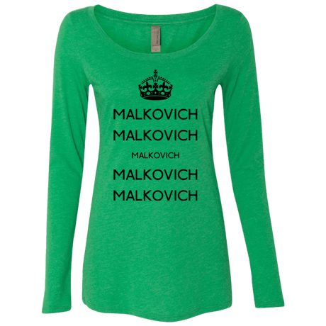 T-Shirts Envy / Small Keep Calm Malkovich Women's Triblend Long Sleeve Shirt