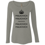 T-Shirts Venetian Grey / Small Keep Calm Malkovich Women's Triblend Long Sleeve Shirt
