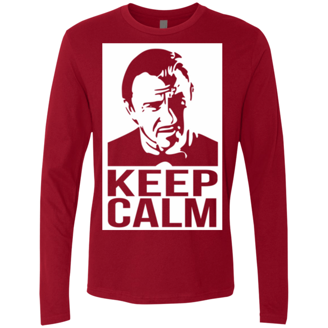 T-Shirts Cardinal / Small Keep Calm Mr. Wolf Men's Premium Long Sleeve