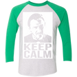 T-Shirts Heather White/Envy / X-Small Keep Calm Mr. Wolf Men's Triblend 3/4 Sleeve