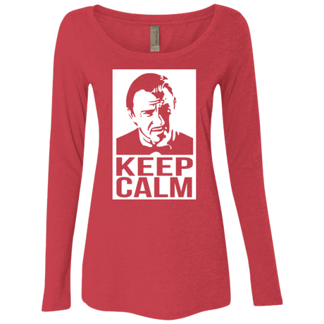 T-Shirts Vintage Red / Small Keep Calm Mr. Wolf Women's Triblend Long Sleeve Shirt
