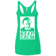 T-Shirts Envy / X-Small Keep Calm Mr. Wolf Women's Triblend Racerback Tank