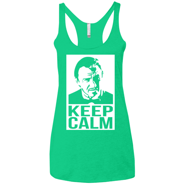 T-Shirts Envy / X-Small Keep Calm Mr. Wolf Women's Triblend Racerback Tank