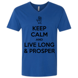 T-Shirts Royal / X-Small Keep calm prosper Men's Premium V-Neck