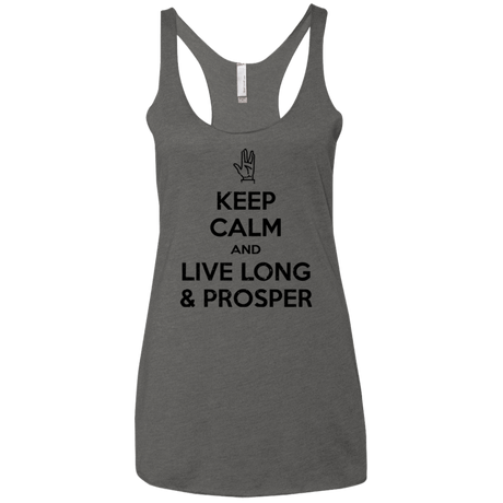 T-Shirts Premium Heather / X-Small Keep calm prosper Women's Triblend Racerback Tank