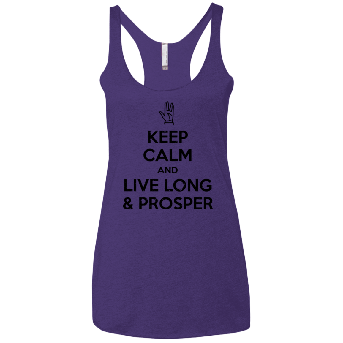 T-Shirts Purple / X-Small Keep calm prosper Women's Triblend Racerback Tank