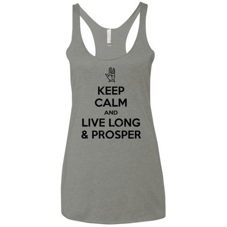 T-Shirts Venetian Grey / X-Small Keep calm prosper Women's Triblend Racerback Tank