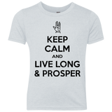 T-Shirts Heather White / YXS Keep calm prosper Youth Triblend T-Shirt