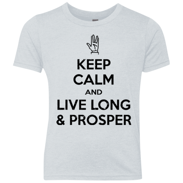 T-Shirts Heather White / YXS Keep calm prosper Youth Triblend T-Shirt