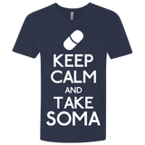 T-Shirts Midnight Navy / X-Small Keep Calm Soma Men's Premium V-Neck