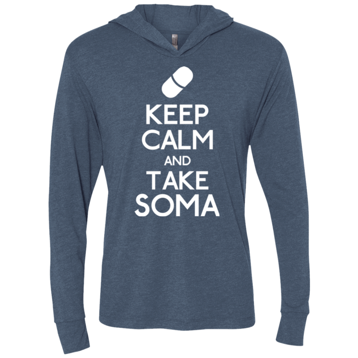 T-Shirts Indigo / X-Small Keep Calm Soma Triblend Long Sleeve Hoodie Tee