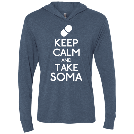 T-Shirts Indigo / X-Small Keep Calm Soma Triblend Long Sleeve Hoodie Tee