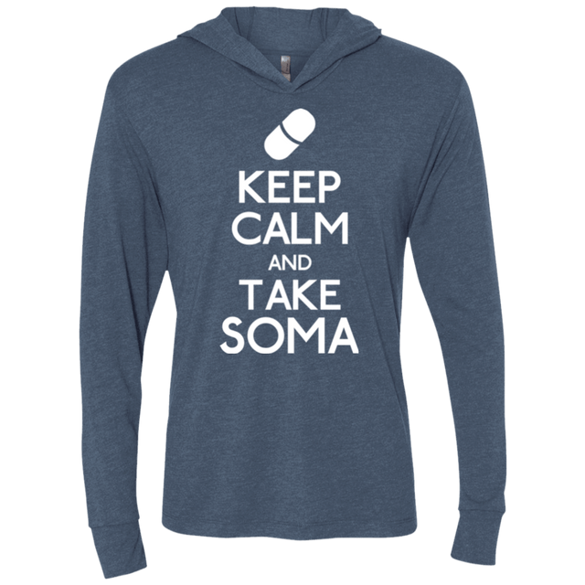 T-Shirts Indigo / X-Small Keep Calm Soma Triblend Long Sleeve Hoodie Tee