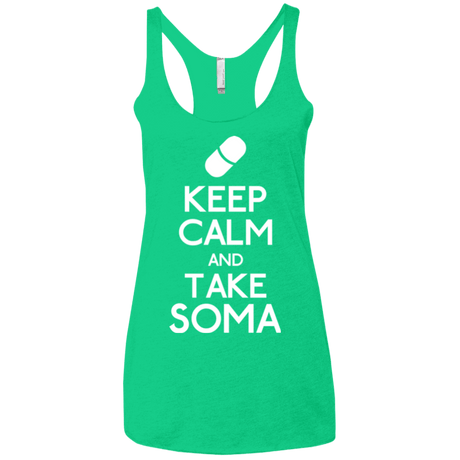 T-Shirts Envy / X-Small Keep Calm Soma Women's Triblend Racerback Tank