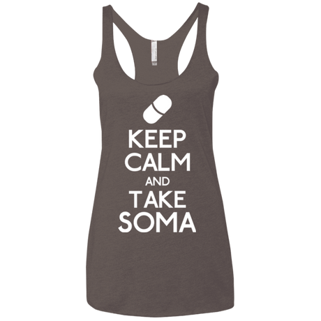 T-Shirts Macchiato / X-Small Keep Calm Soma Women's Triblend Racerback Tank