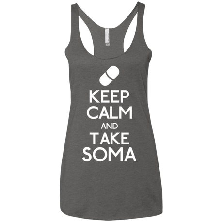 T-Shirts Premium Heather / X-Small Keep Calm Soma Women's Triblend Racerback Tank