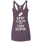 T-Shirts Vintage Purple / X-Small Keep Calm Soma Women's Triblend Racerback Tank