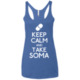 T-Shirts Vintage Royal / X-Small Keep Calm Soma Women's Triblend Racerback Tank
