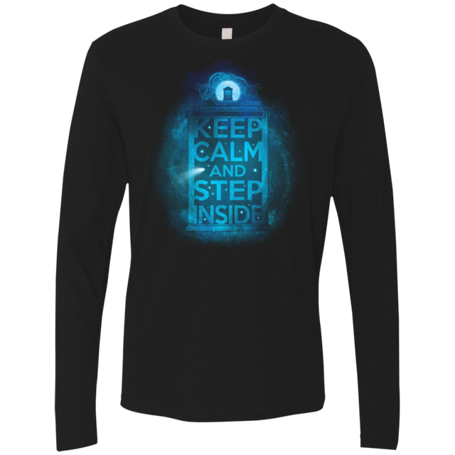 T-Shirts Black / Small Keep Calm Tardis Men's Premium Long Sleeve