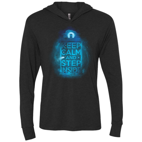 T-Shirts Vintage Black / X-Small Keep Calm Tardis Triblend Long Sleeve Hoodie Tee
