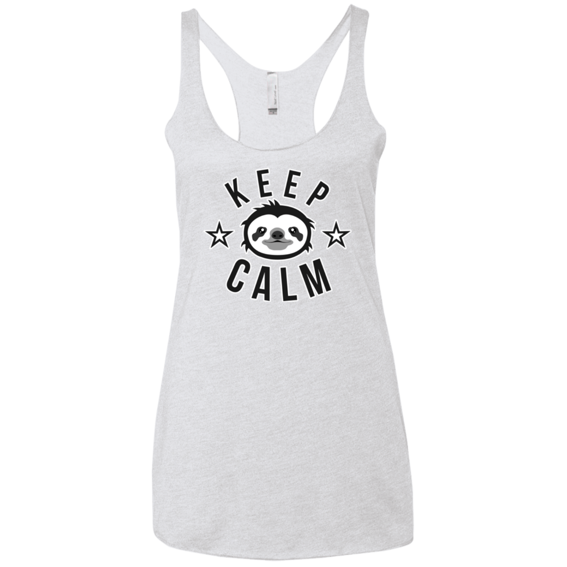 T-Shirts Heather White / X-Small Keep Calm Women's Triblend Racerback Tank