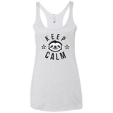 T-Shirts Heather White / X-Small Keep Calm Women's Triblend Racerback Tank