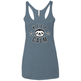 T-Shirts Indigo / X-Small Keep Calm Women's Triblend Racerback Tank