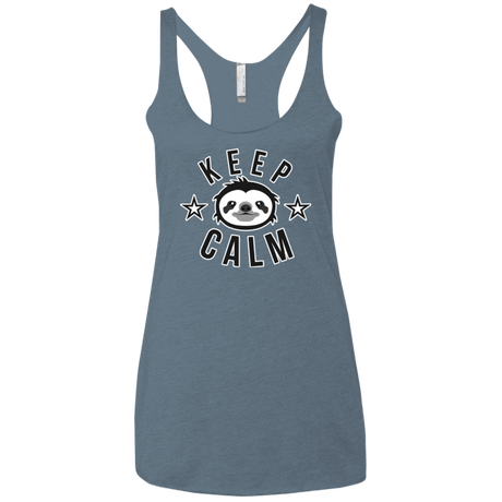 T-Shirts Indigo / X-Small Keep Calm Women's Triblend Racerback Tank