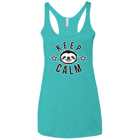 T-Shirts Tahiti Blue / X-Small Keep Calm Women's Triblend Racerback Tank
