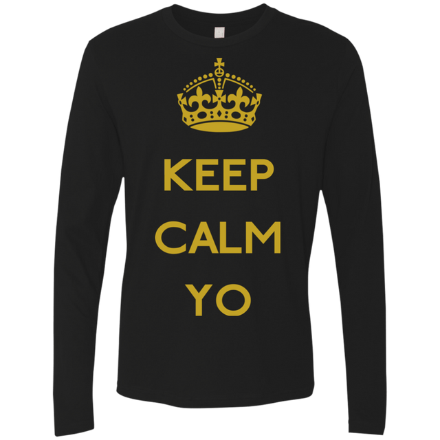 T-Shirts Black / Small Keep Calm Yo Men's Premium Long Sleeve