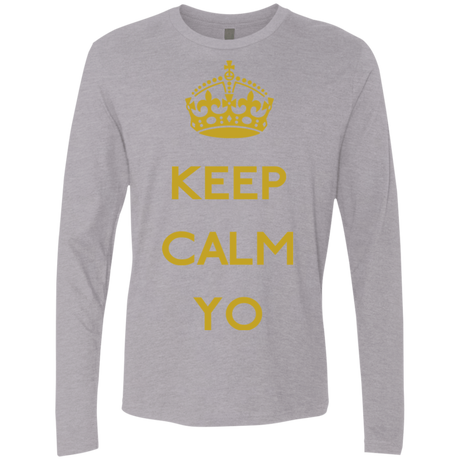 T-Shirts Heather Grey / Small Keep Calm Yo Men's Premium Long Sleeve