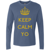 T-Shirts Indigo / Small Keep Calm Yo Men's Premium Long Sleeve