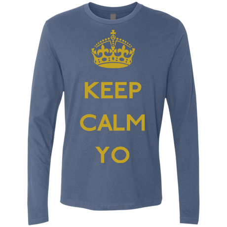 T-Shirts Indigo / Small Keep Calm Yo Men's Premium Long Sleeve