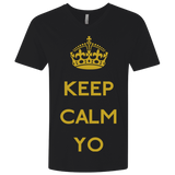 T-Shirts Black / X-Small Keep Calm Yo Men's Premium V-Neck