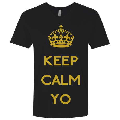 T-Shirts Black / X-Small Keep Calm Yo Men's Premium V-Neck
