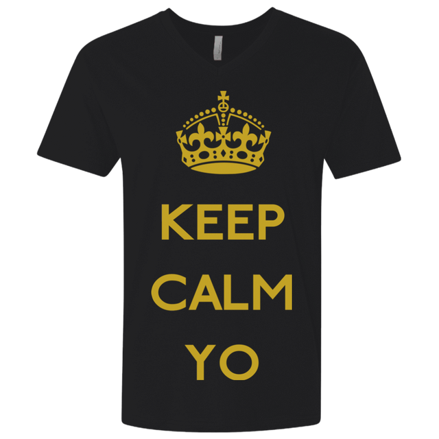 T-Shirts Black / X-Small Keep Calm Yo Men's Premium V-Neck