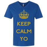 T-Shirts Royal / X-Small Keep Calm Yo Men's Premium V-Neck