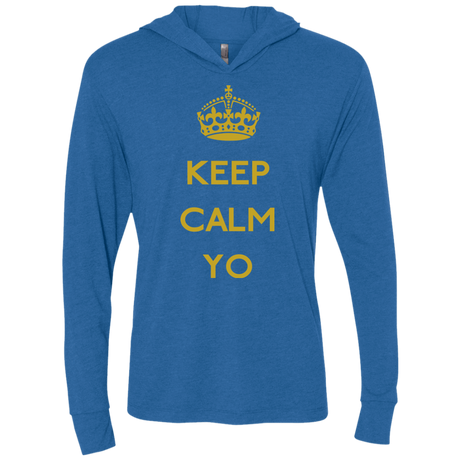 T-Shirts Vintage Royal / X-Small Keep Calm Yo Triblend Long Sleeve Hoodie Tee