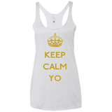 Keep Calm Yo Women's Triblend Racerback Tank