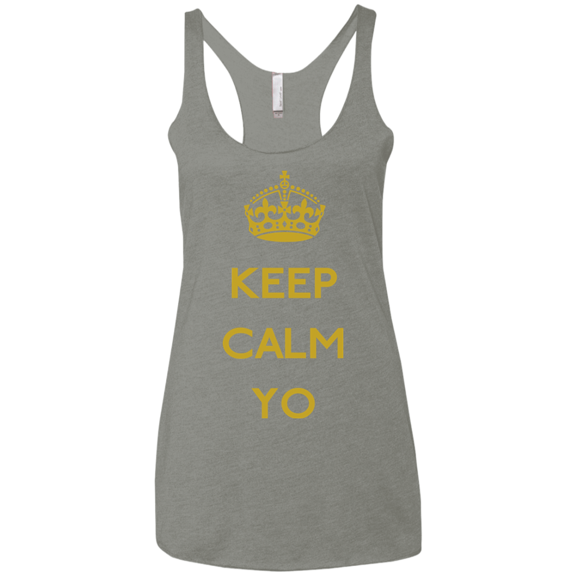 Keep Calm Yo Women's Triblend Racerback Tank
