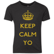 T-Shirts Vintage Black / YXS Keep Calm Yo Youth Triblend T-Shirt