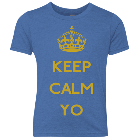 T-Shirts Vintage Royal / YXS Keep Calm Yo Youth Triblend T-Shirt