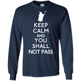 T-Shirts Navy / S Keep Calm You Shall Not Pass Men's Long Sleeve T-Shirt
